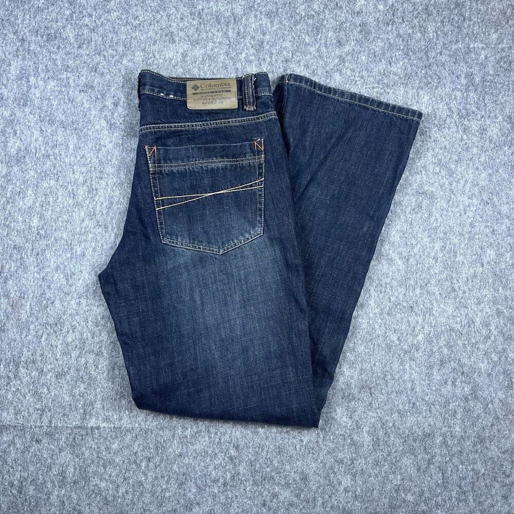 Columbia Sportswear Men's Jeans Straight Leg Dark Wash Denim 100% Cotton Size 34